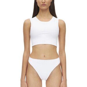 NWOT Sahara Ray Swim Gia Spandex White Ribbed Bikini Set Top and Bottom Size Sm